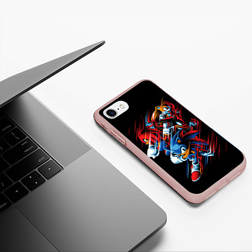 Чехол iPhone 7/8 матовый Sonics team / 3D-Светло-розовый – фото 3