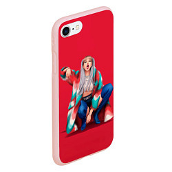 Чехол iPhone 7/8 матовый Kill the love Lisa, цвет: 3D-светло-розовый — фото 2