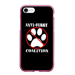 Чехол iPhone 7/8 матовый Anti-Furry coalition, цвет: 3D-малиновый