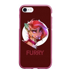 Чехол iPhone 7/8 матовый Furry fox, цвет: 3D-малиновый