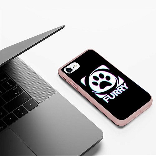 Чехол iPhone 7/8 матовый Furry / 3D-Светло-розовый – фото 3
