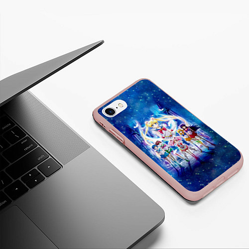 Чехол iPhone 7/8 матовый Вечная Сейлор Мун Netflix 2021 / 3D-Светло-розовый – фото 3