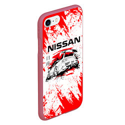 Чехол iPhone 7/8 матовый Nissan, цвет: 3D-малиновый — фото 2