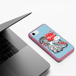 Чехол iPhone 7/8 матовый Braaaiinss, цвет: 3D-малиновый — фото 2