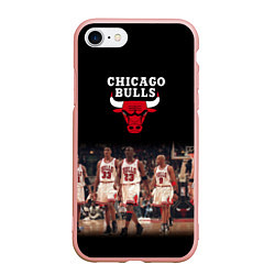 Чехол iPhone 7/8 матовый CHICAGO BULLS 3, цвет: 3D-светло-розовый