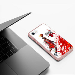 Чехол iPhone 7/8 матовый CHICAGO BULLS 9, цвет: 3D-светло-розовый — фото 2