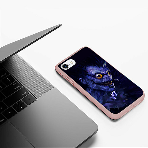 Чехол iPhone 7/8 матовый Death Note персонаж Рюк / 3D-Светло-розовый – фото 3