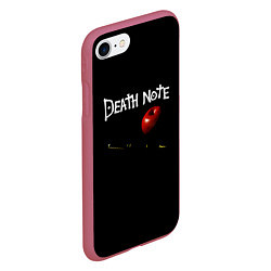 Чехол iPhone 7/8 матовый Death Note яблоко и ручка, цвет: 3D-малиновый — фото 2