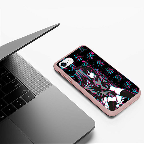 Чехол iPhone 7/8 матовый Sad Anime Girl / 3D-Светло-розовый – фото 3