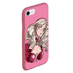 Чехол iPhone 7/8 матовый Милая Такамаки, цвет: 3D-малиновый — фото 2