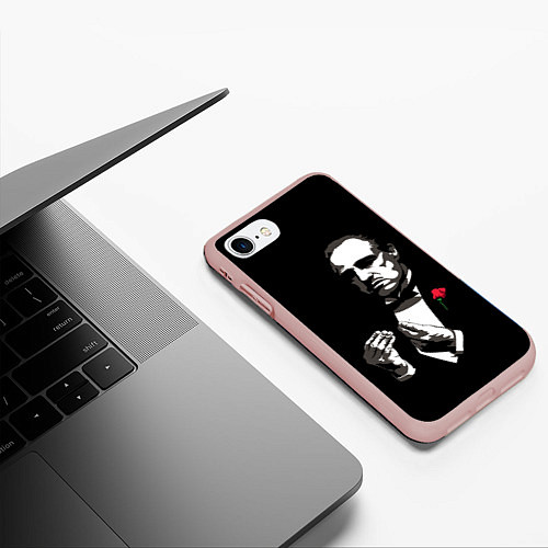 Чехол iPhone 7/8 матовый Крёстный Отец The Godfather / 3D-Светло-розовый – фото 3