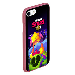 Чехол iPhone 7/8 матовый Сенди Спайк бравл, цвет: 3D-малиновый — фото 2