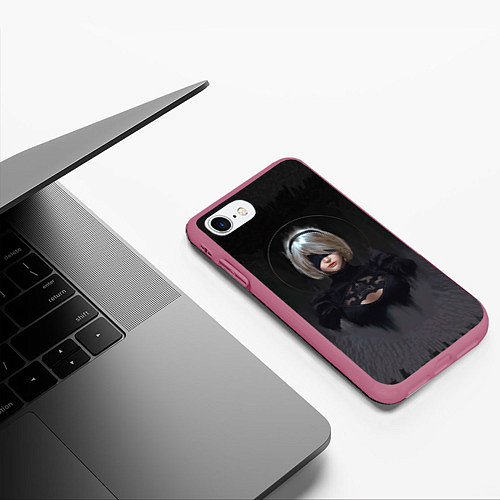 Чехол iPhone 7/8 матовый Nier 3D / 3D-Малиновый – фото 3