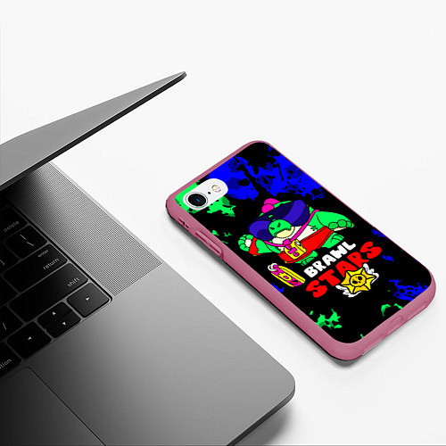 Чехол iPhone 7/8 матовый Buzz, Базз Brawl Stars / 3D-Малиновый – фото 3