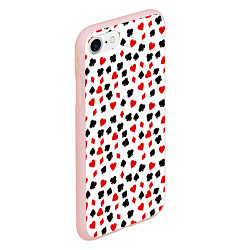Чехол iPhone 7/8 матовый Карточные Масти, цвет: 3D-светло-розовый — фото 2