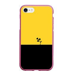 Чехол iPhone 7/8 матовый Радиоактивный цветок, цвет: 3D-малиновый
