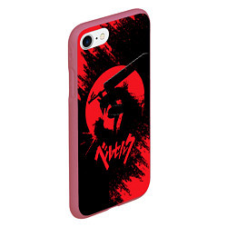 Чехол iPhone 7/8 матовый BERSERK red краска, цвет: 3D-малиновый — фото 2