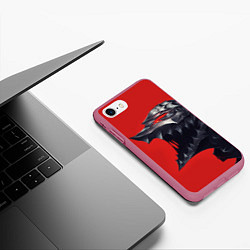 Чехол iPhone 7/8 матовый BERSERK маска аниме, цвет: 3D-малиновый — фото 2