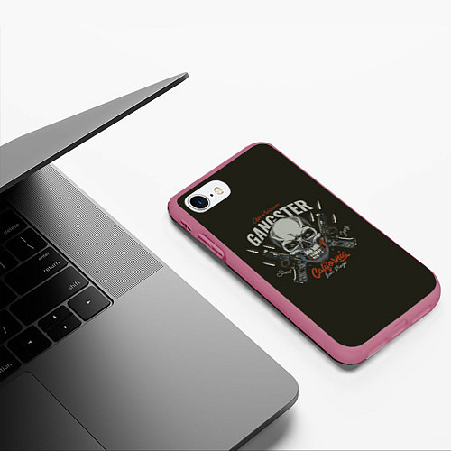 Чехол iPhone 7/8 матовый GANGSTER / 3D-Малиновый – фото 3