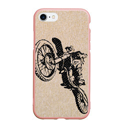Чехол iPhone 7/8 матовый Эндуро Кросс, цвет: 3D-светло-розовый