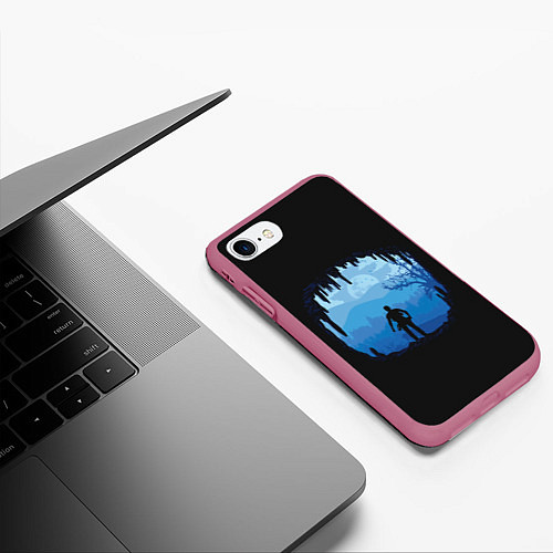 Чехол iPhone 7/8 матовый New jorney / 3D-Малиновый – фото 3
