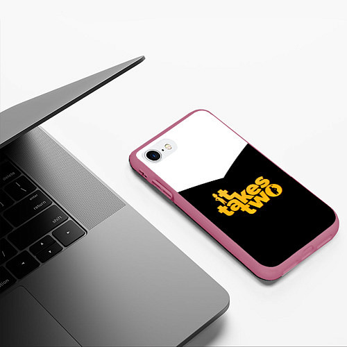 Чехол iPhone 7/8 матовый It takes two Logo Z / 3D-Малиновый – фото 3