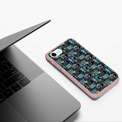 Чехол iPhone 7/8 матовый SNOWBOARD / 3D-Светло-розовый – фото 3