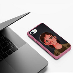 Чехол iPhone 7/8 матовый Элли в крови, цвет: 3D-малиновый — фото 2