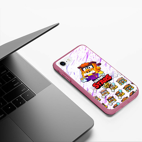 Чехол iPhone 7/8 матовый Грифф Griff PAINT / 3D-Малиновый – фото 3