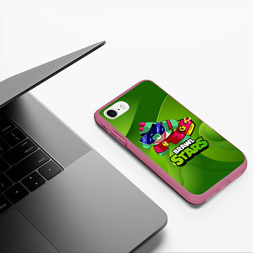 Чехол iPhone 7/8 матовый Базз Buzz Brawl Stars Green / 3D-Малиновый – фото 3