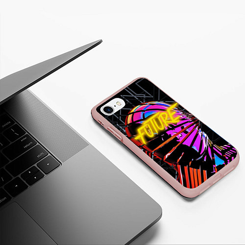 Чехол iPhone 7/8 матовый Neon Future / 3D-Светло-розовый – фото 3