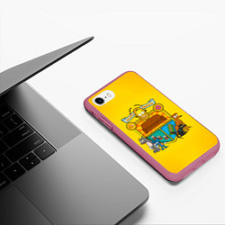 Чехол iPhone 7/8 матовый Simpsons nation, цвет: 3D-малиновый — фото 2