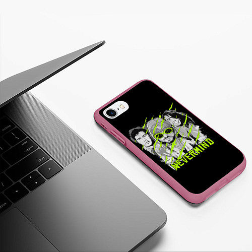 Чехол iPhone 7/8 матовый Nevermind / 3D-Малиновый – фото 3
