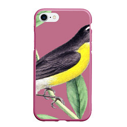 Чехол iPhone 7/8 матовый Птица, цвет: 3D-малиновый