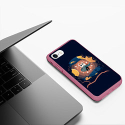 Чехол iPhone 7/8 матовый Воодушевленный рыцарь, цвет: 3D-малиновый — фото 2
