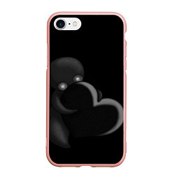 Чехол iPhone 7/8 матовый Сердце, цвет: 3D-светло-розовый