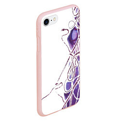 Чехол iPhone 7/8 матовый Фиолетовые нити, цвет: 3D-светло-розовый — фото 2