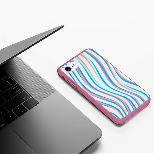 Чехол iPhone 7/8 матовый Морская Лагуна! / 3D-Малиновый – фото 3