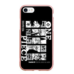 Чехол iPhone 7/8 матовый ONE PIECE Главные герои, цвет: 3D-светло-розовый