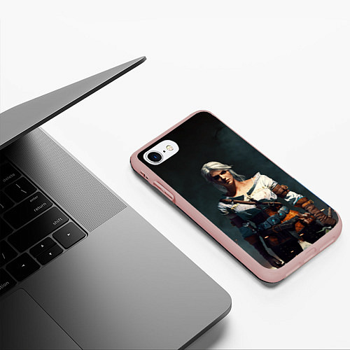 Чехол iPhone 7/8 матовый THE WITCHER CIRI / 3D-Светло-розовый – фото 3