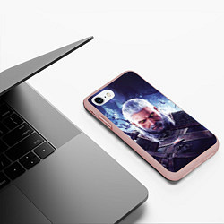 Чехол iPhone 7/8 матовый THE WITCHER GERALT OF RIVIA, цвет: 3D-светло-розовый — фото 2