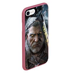 Чехол iPhone 7/8 матовый THE WITCHER ГЕРАЛЬТ, цвет: 3D-малиновый — фото 2