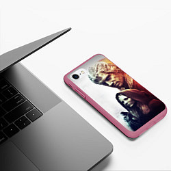 Чехол iPhone 7/8 матовый THE WITCHER ПЕРСОНАЖИ, цвет: 3D-малиновый — фото 2