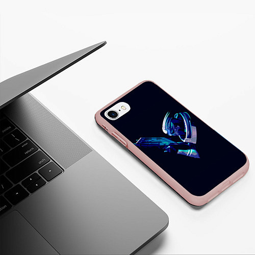 Чехол iPhone 7/8 матовый Garrus whith gun / 3D-Светло-розовый – фото 3