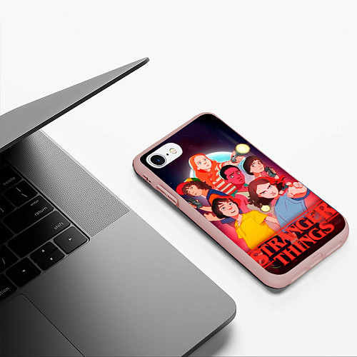 Чехол iPhone 7/8 матовый Очень Странные Дела Арт / 3D-Светло-розовый – фото 3