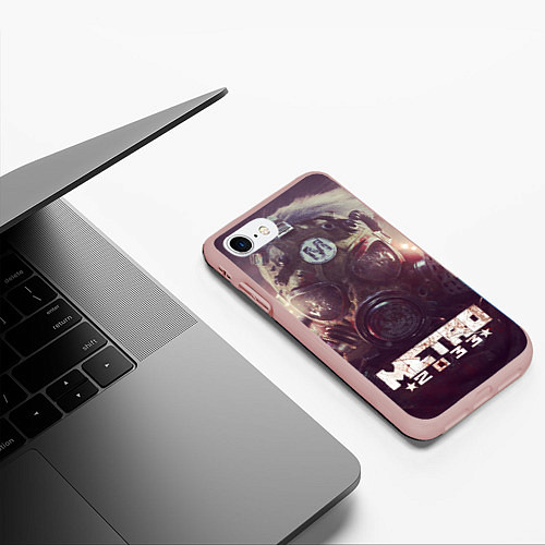 Чехол iPhone 7/8 матовый MERTO 2033 ПРОТИВОГАЗ / 3D-Светло-розовый – фото 3