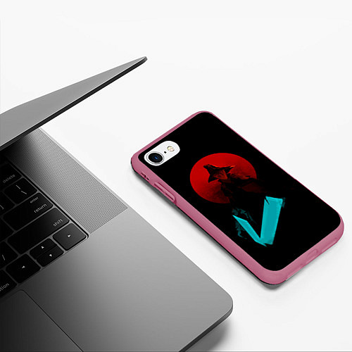 Чехол iPhone 7/8 матовый Бладборн хантер / 3D-Малиновый – фото 3