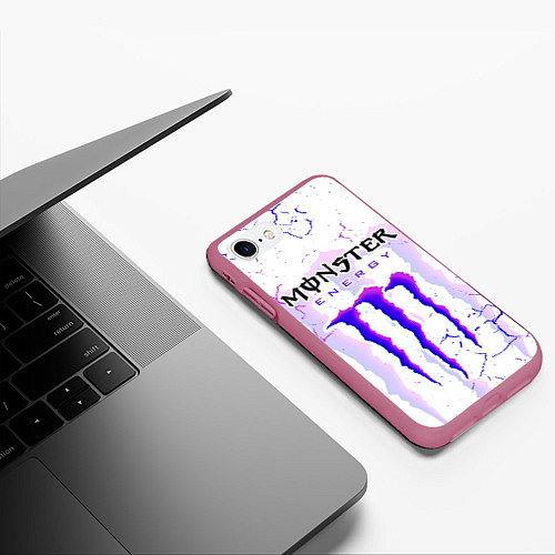 Чехол iPhone 7/8 матовый MONSTER ENERGY МОНСТЕР / 3D-Малиновый – фото 3