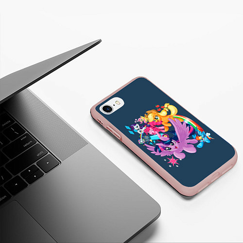 Чехол iPhone 7/8 матовый Пони тим / 3D-Светло-розовый – фото 3