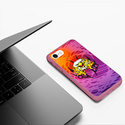 Чехол iPhone 7/8 матовый Орел с узором, цвет: 3D-малиновый — фото 2